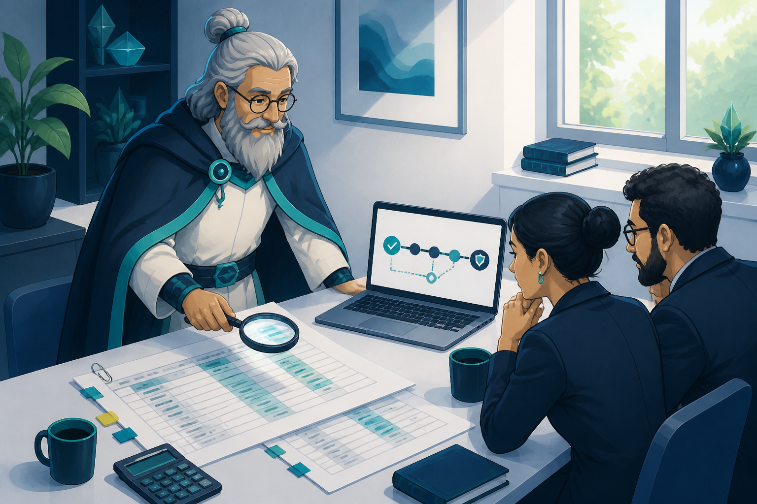 Analix examine deux exports de données dans un bureau.
